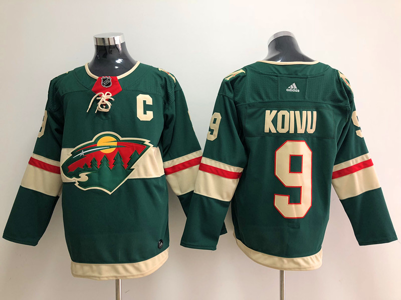 Men's Minnesota Wild Mikko Koivu #9 Green Home Breakaway Jersey